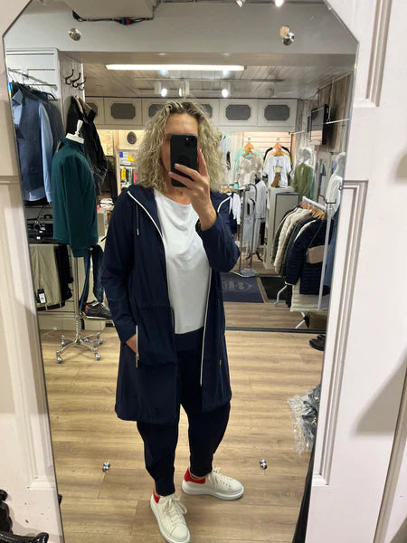 22244- Naya Mac Coat with Zips- French Blue