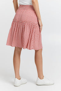 0538- Red Print Skirt - Fransa