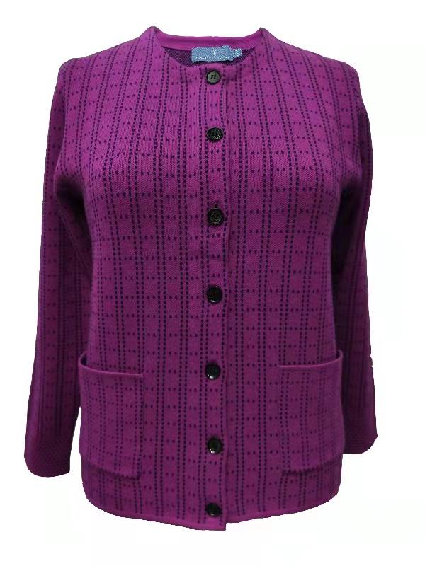 Dm095- Castle Button Lumbar Jacket - Magenta