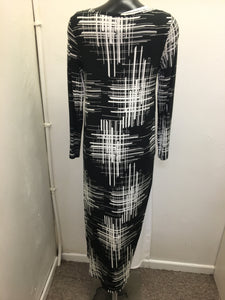 Black/Cream Abstract Print Dress - Naya