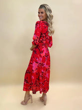 Load image into Gallery viewer, Red/Pink Boho Midi Dress- Kate &amp; Pippa