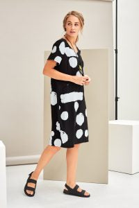 22199- Black Spot Print Top- Naya