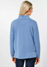 Load image into Gallery viewer, 301952- Light Blue Stand up Collar Sweatshirt - Cecil
