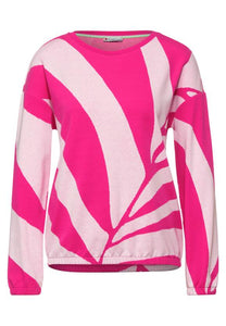 317439- Pink Leaf Print Jumper - Street One