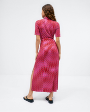 Load image into Gallery viewer, 711- Maxi Shirt Dress- Red Mix- Surkana