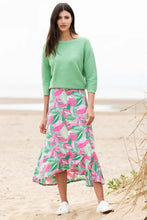 Load image into Gallery viewer, 6991- Marble Mock Wrap Leaf Print Skirt