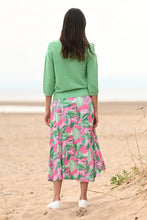 Load image into Gallery viewer, 6991- Marble Mock Wrap Leaf Print Skirt