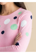 Load image into Gallery viewer, 7018- Marble Knit Polka Dot Jumper- Pink