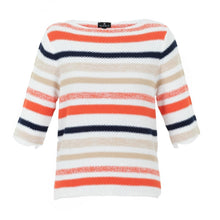 Load image into Gallery viewer, 6558- Marble Striped Knit- Orange/Navy