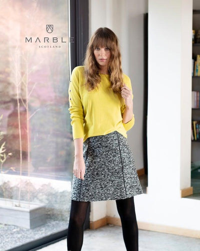 5952- Marble Short Black & White Skirt