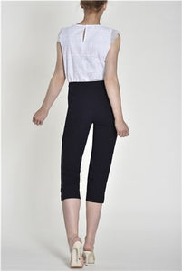 Robell Marie Crop Trousers- Navy