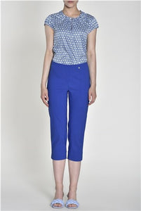 Robell Marie Crop Trousers- Royal Blue