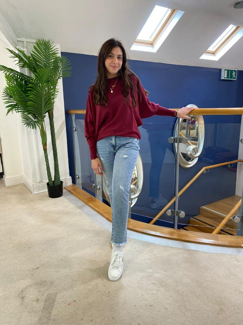 Kate & Pippa Milano Batwing Knit A/W 21 - Wine