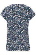 Load image into Gallery viewer, 0634- Blue Floral Print Tshirt - Fransa