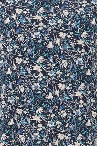 0634- Blue Floral Print Tshirt - Fransa