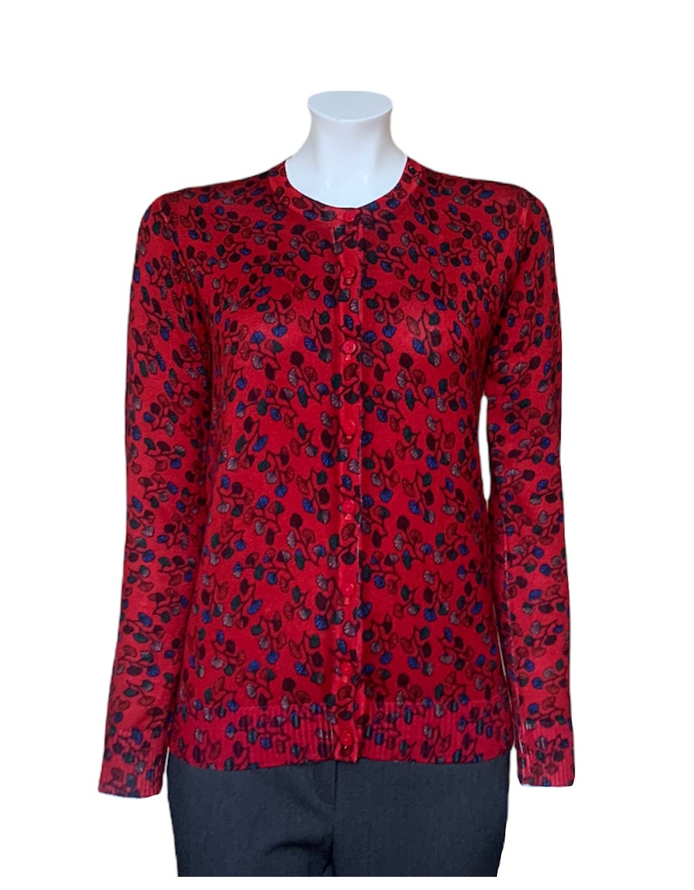 SV275- Floral Print Cardigan- Red